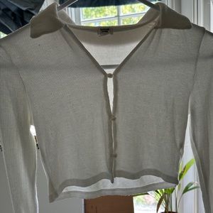 GARAGE XS pearl button long sleeve cardigan
